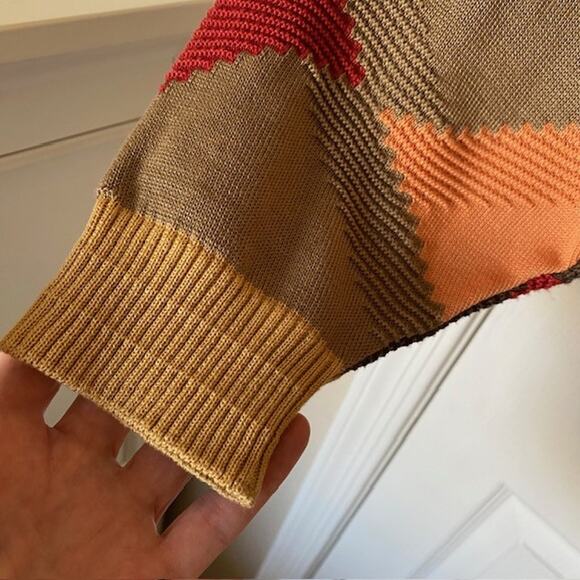 Tundra Crew Neck Sweater Color Block Argyle 100% Cotton Relaxed Men's Medium - Picture 4 of 11